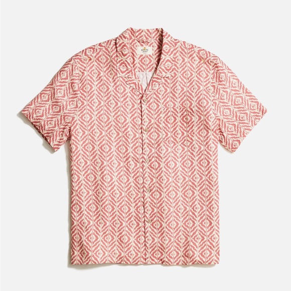 NWT Marine Layer Tencel Linen Resort Shirt Warm Geo Print Men’s S. - Picture 2 of 7